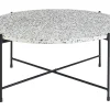 Table basse ronde design en terrazzo et métal noir D81 cm MEZZO