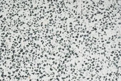 Table basse ronde design en terrazzo et métal noir D81 cm MEZZO