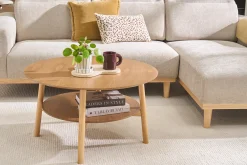 Table basse ronde en bois clair D80 cm MALVA