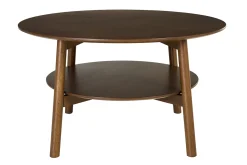 Table basse ronde en bois foncé D80 cm MALVA
