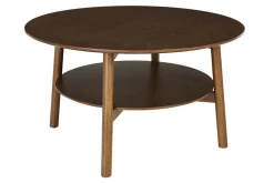 Table basse ronde en bois foncé D80 cm MALVA