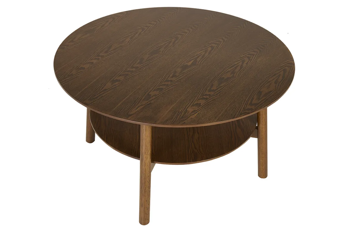 Table basse ronde en bois foncé D80 cm MALVA