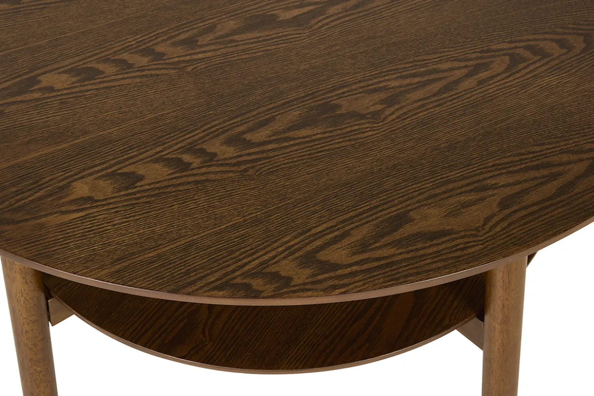 Table basse ronde en bois foncé D80 cm MALVA