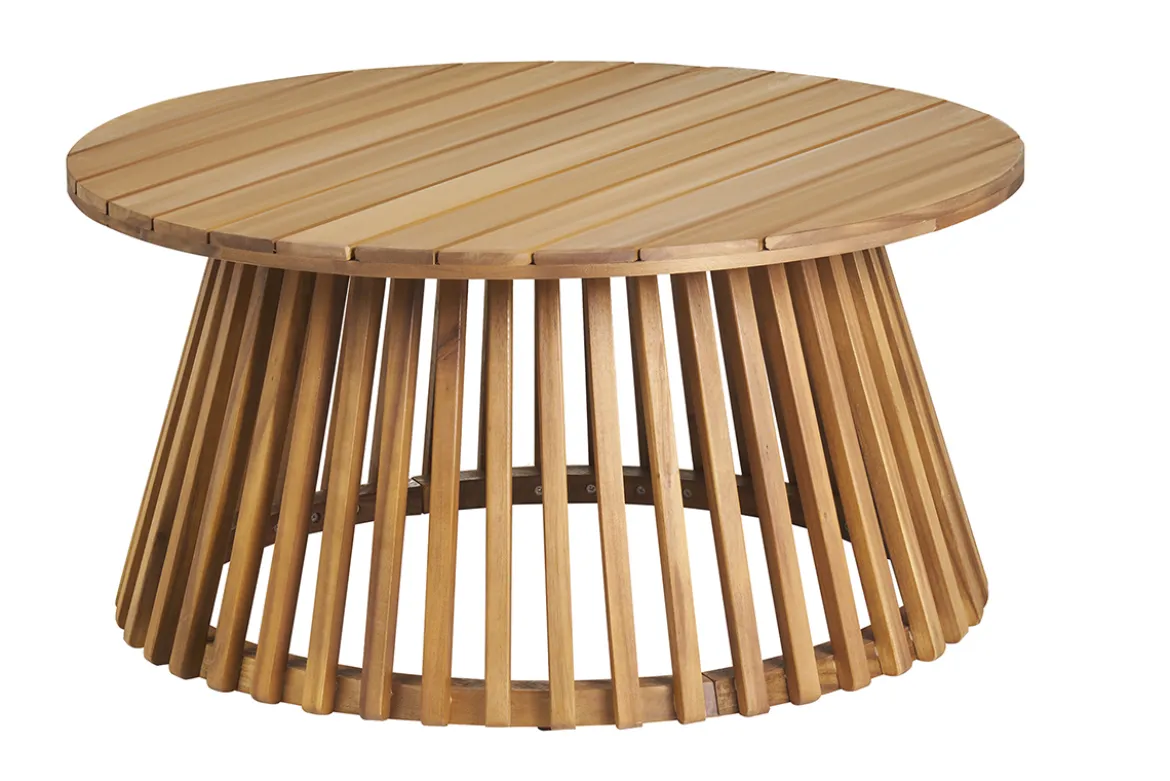 Table basse ronde en bois massif D80 cm - NASSAU