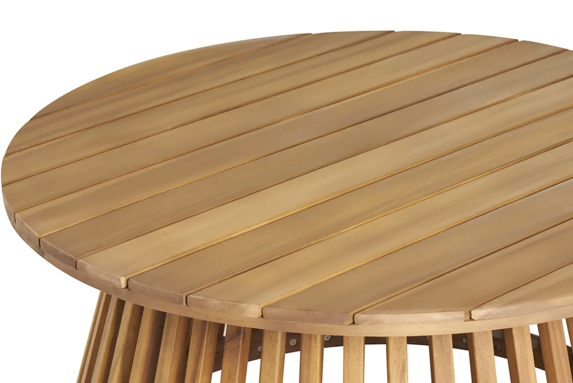 Table basse ronde en bois massif D80 cm - NASSAU
