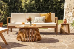 Table basse ronde en bois massif D80 cm - NASSAU