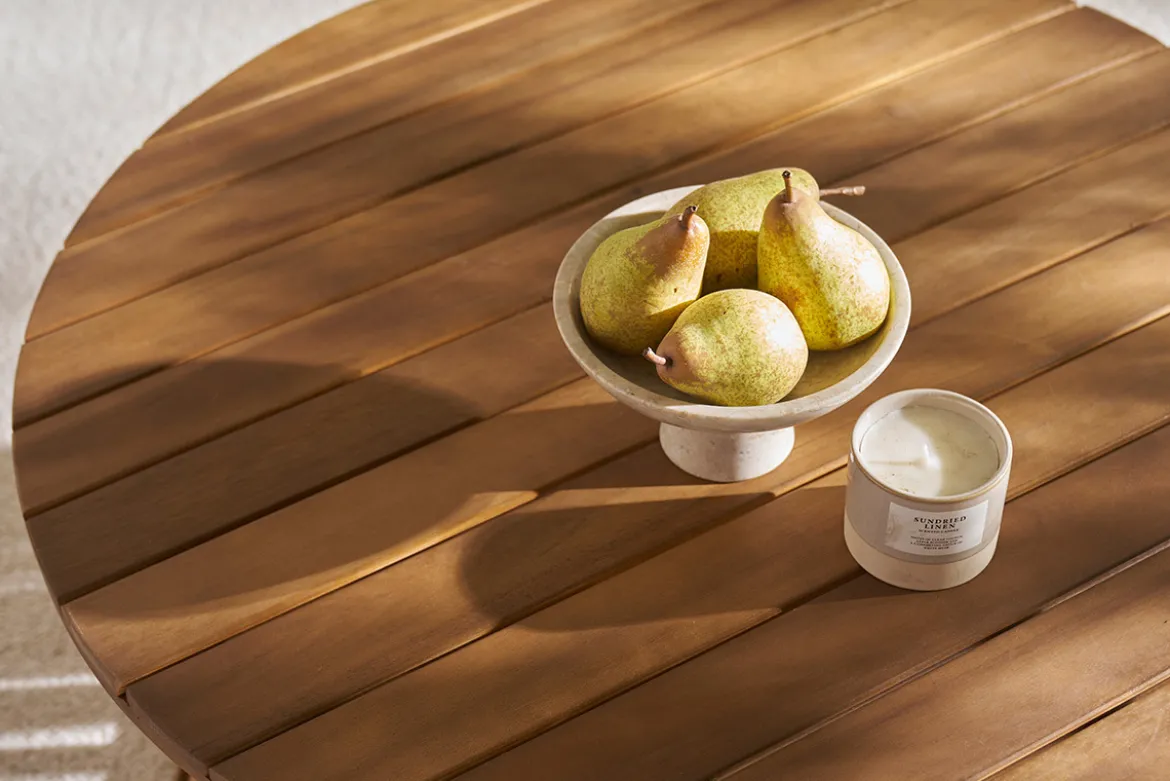 Table basse ronde en bois massif D80 cm - NASSAU