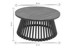 Table basse ronde en bois massif D80 cm - NASSAU