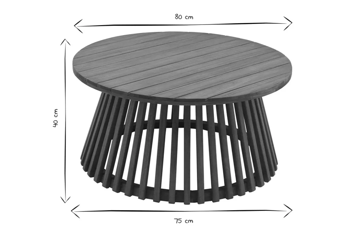 Table basse ronde en bois massif D80 cm - NASSAU