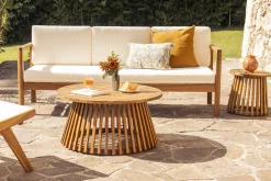 Table basse ronde en bois massif D40 cm - NASSAU