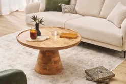 Table basse ronde en bois massif D80 cm MATERA