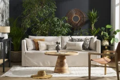 Table basse ronde en bois massif D80 cm MATERA