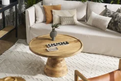 Table basse ronde en bois massif D80 cm MATERA