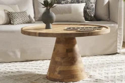 Table basse ronde en bois massif D80 cm MATERA