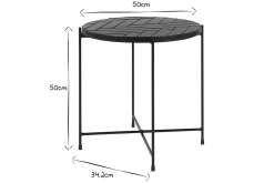 Table basse ronde en céramique vert foncé et métal noir D50 cm KOTTA