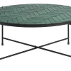 Table basse ronde en céramique vert foncé et métal noir D80.5 cm KOTTA