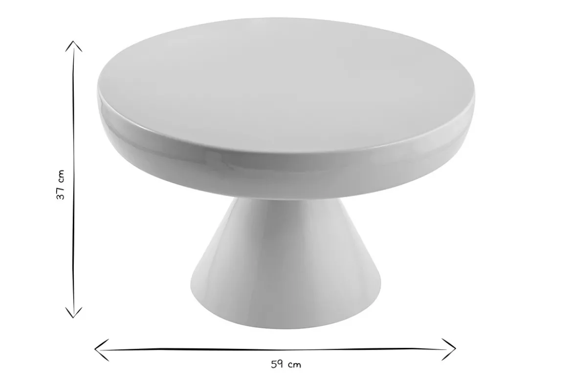 Table basse ronde en métal émaillé beige D59 cm AMINA