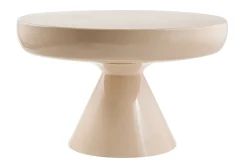 Table basse ronde en métal émaillé beige D59 cm AMINA