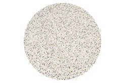 Table basse ronde en terrazzo et bois foncé manguier massif D79.5 cm NESSA