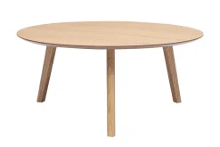 Table basse ronde scandinave bois clair chêne D90 cm ORKAD