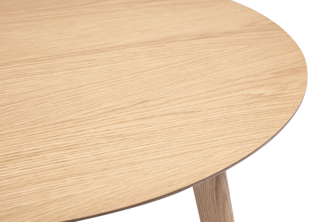 Table basse ronde scandinave bois clair chêne D90 cm ORKAD