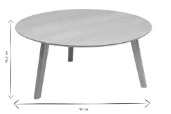 Table basse ronde scandinave bois clair chêne D90 cm ORKAD