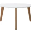 Table basse scandinave blanc et bois clair chêne L80 cm EKKA