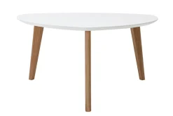 Table basse scandinave blanc et bois clair chêne L80 cm EKKA