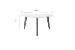 Table basse scandinave blanc et bois clair chêne L80 cm EKKA
