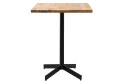 Table bistrot carrée en bois massif et métal noir D60 cm SOPRA