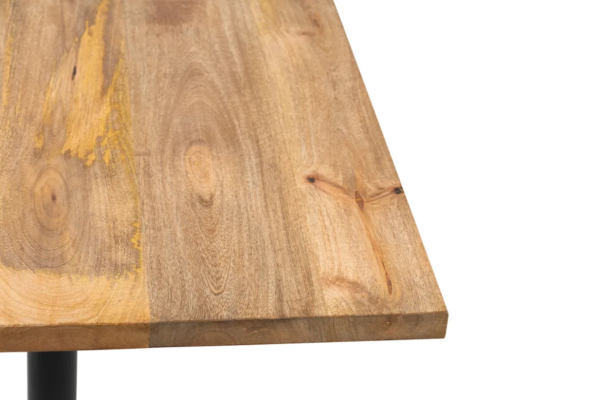 Table bistrot carrée en bois massif et métal noir D60 cm SOPRA