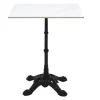 Table bistrot carrée en pierre minérale et métal noir L60 cm CONTY