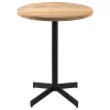 Table bistrot ronde en bois massif et métal noir D60 cm MEERA