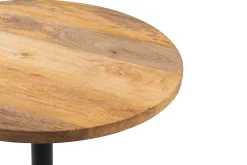 Table bistrot ronde en bois massif et métal noir D60 cm MEERA