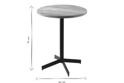 Table bistrot ronde en bois massif et métal noir D60 cm MEERA