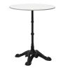 Table bistrot ronde en pierre minérale et métal noir D60 cm CONTY