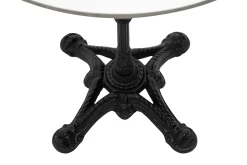 Table bistrot ronde en pierre minérale et métal noir D60 cm CONTY