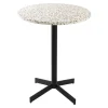 Table bistrot ronde en terrazzo et métal noir D60 cm MEERA
