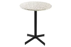 Table bistrot ronde en terrazzo et métal noir D60 cm MEERA
