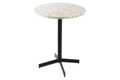 Table bistrot ronde en terrazzo et métal noir D60 cm MEERA