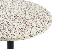 Table bistrot ronde en terrazzo et métal noir D60 cm MEERA