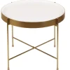 Table d'appoint avec plateau réversible bleu canard / blanc D51 cm SATEEN
