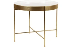 Table d'appoint avec plateau réversible bleu canard / blanc D51 cm SATEEN