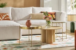 Table d'appoint avec plateau réversible bleu canard / blanc D51 cm SATEEN