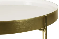 Table d'appoint avec plateau réversible bleu canard / blanc D51 cm SATEEN