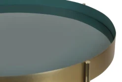 Table d'appoint avec plateau réversible bleu canard / blanc D51 cm SATEEN