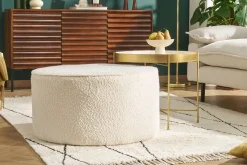 Table d'appoint avec plateau réversible bleu canard / blanc D51 cm SATEEN