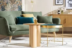 Table d'appoint avec plateau réversible bleu canard / blanc D51 cm SATEEN