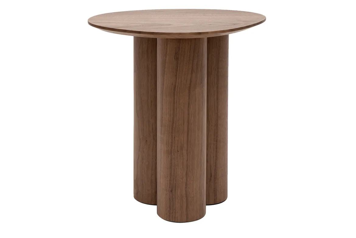 Table d'appoint design bois foncé noyer L44 cm HOLLEN