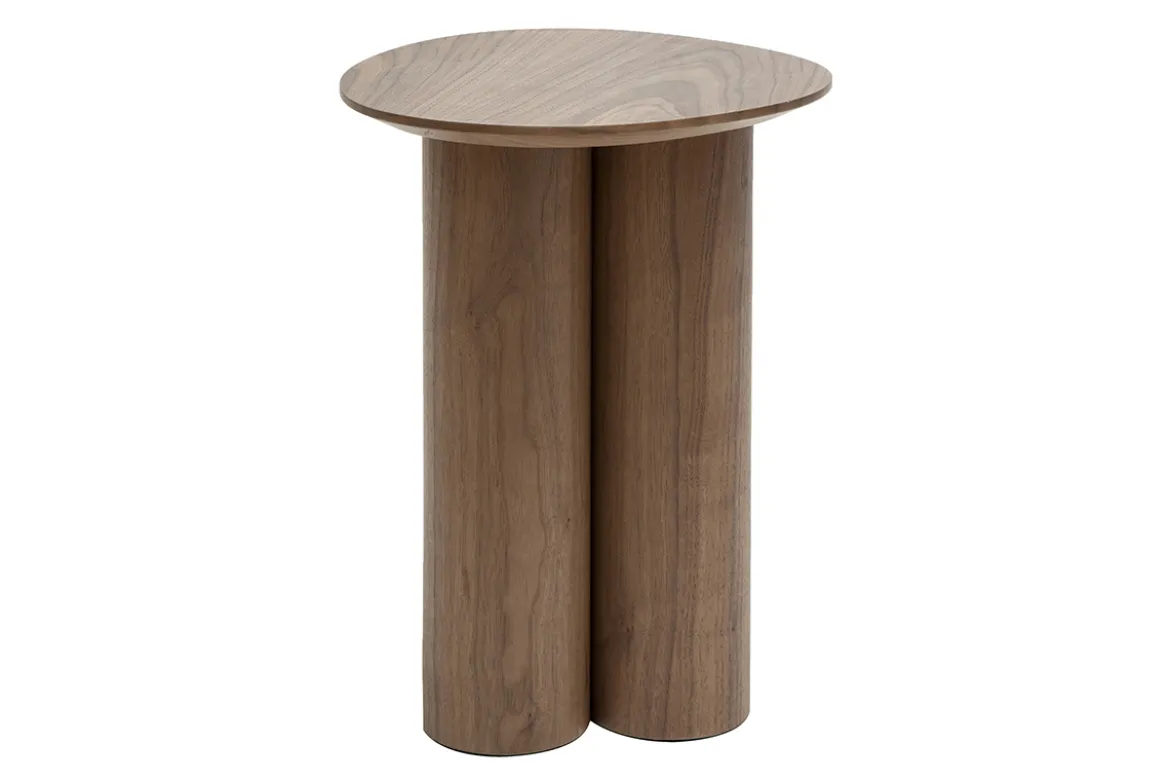 Table d'appoint design bois foncé noyer L44 cm HOLLEN